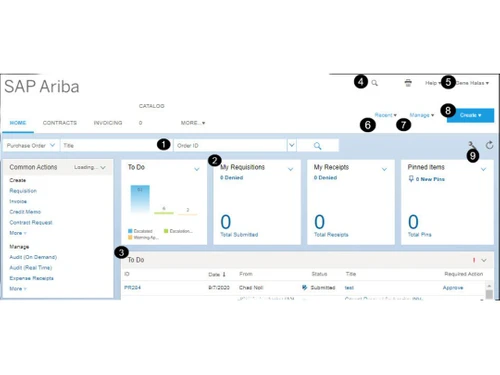 SAP Ariba Contracts Home Page