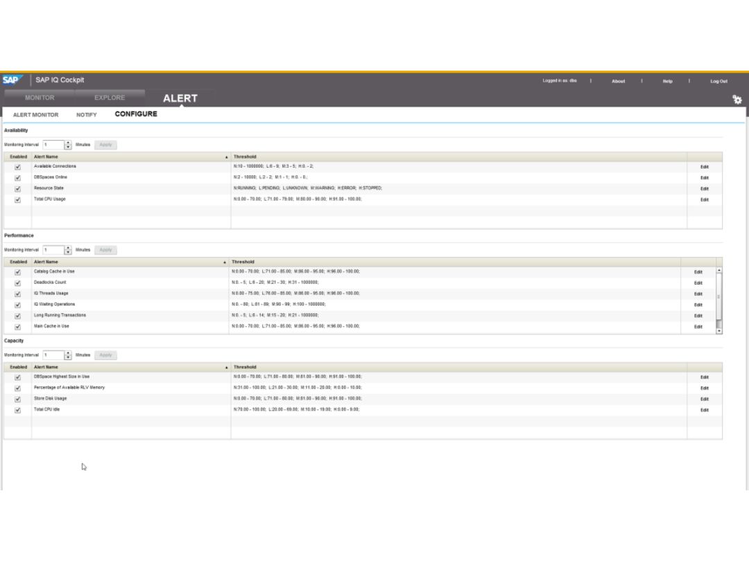 sap iq-configure