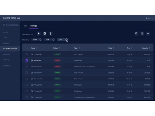 Starwind Virtual San Console