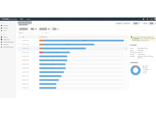 nessus professional live result