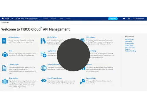Tibco Cloud API Management Control Center