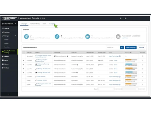 Webroot Cyber Resilience Management-Console