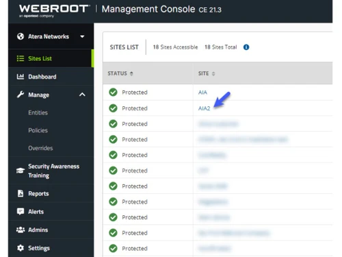 Webroot DNS Protection Sites List