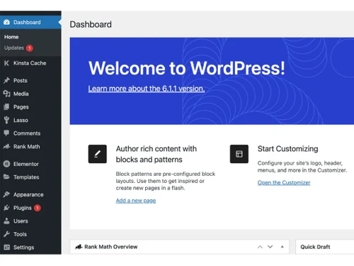 Wordpress Dashboard