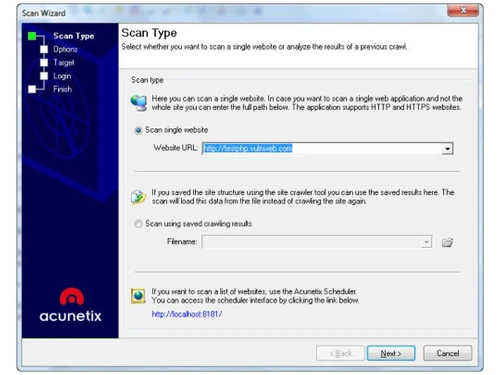 Acunetix Vulnerability Scanner-type