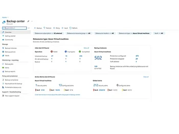 microsoft azure backup center