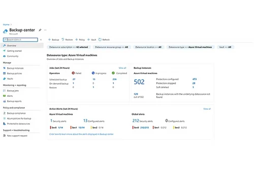 microsoft azure backup center