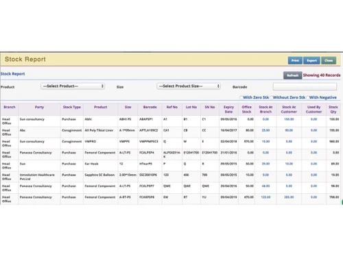 Astral Inventory Management System-Stock report