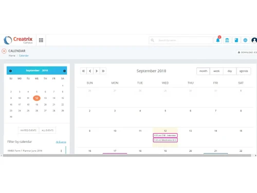 creatrix campus calendar