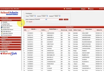 marvelsoft school management dashboard