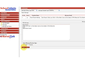 marvelsoft school management message