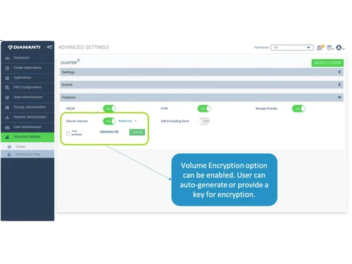 Diamanti Advanced Settings