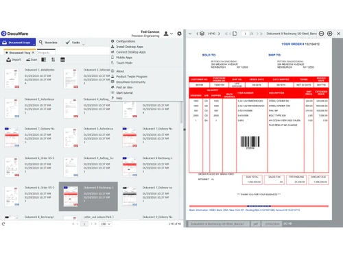 DocuWare-user interface