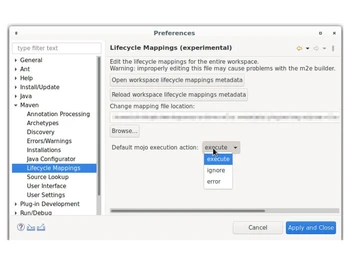 Eclipse IDE-Lifecycle Mappings