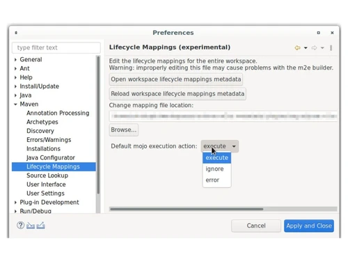 Eclipse IDE-Lifecycle Mappings