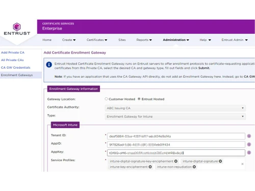 Entrust SSL Certificates Gateway