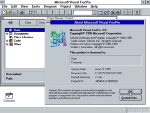 visual foxpro about