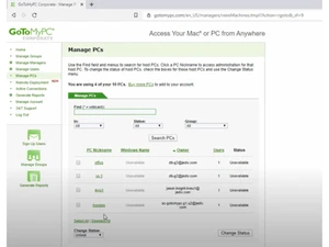 gotomypc-manage pcs