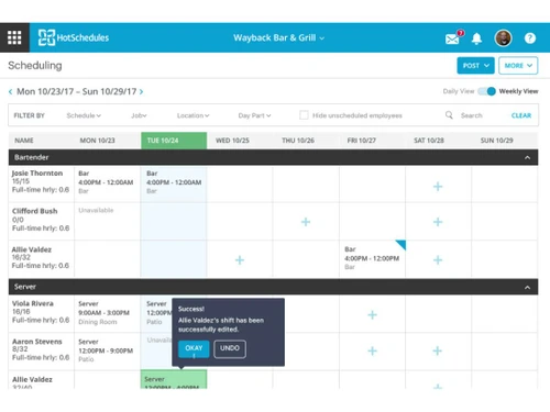 Hotschedules Scheduling