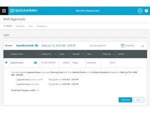 Hotschedules Shift Approvals