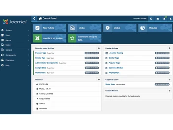 Joomla control panel