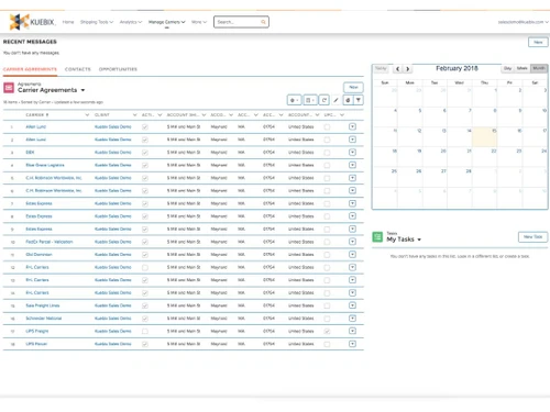 kuebix tms dashboard