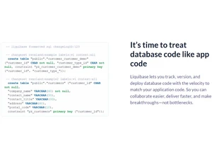 Liquibase treat database code like app code