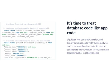 Liquibase treat database code like app code