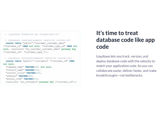 Liquibase treat database code like app code