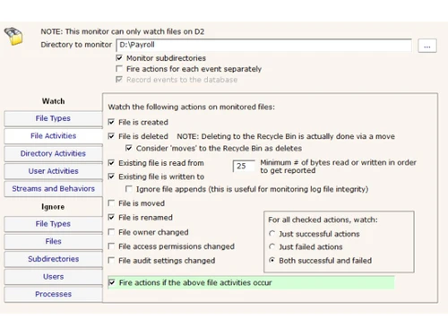 PA File Sight Monitoring Options