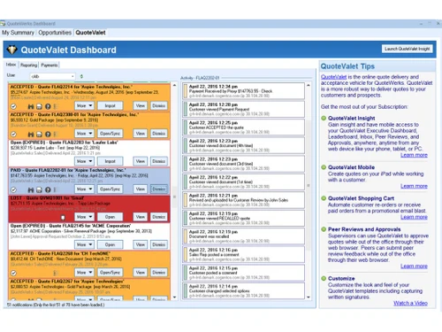 QuoteWerks Dashboard
