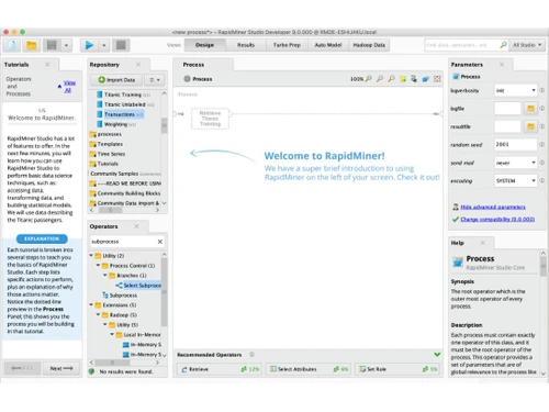 rapidminer welcome page