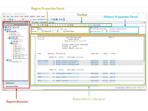 astera reportminer Toolbar