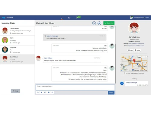 clickdesk chats