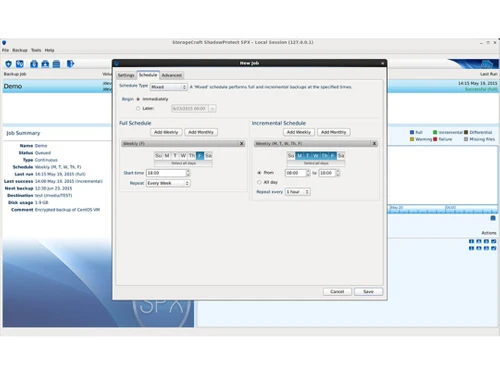 Storagecraft-Shadowprotect-Schedule