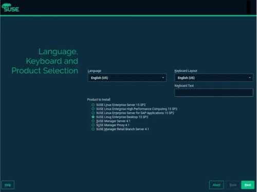 Suse Linux Enterprise desktop selection