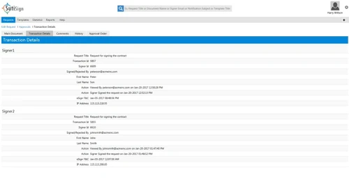 sutisign transaction details