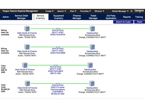 Tangoe TEM-service inventory
