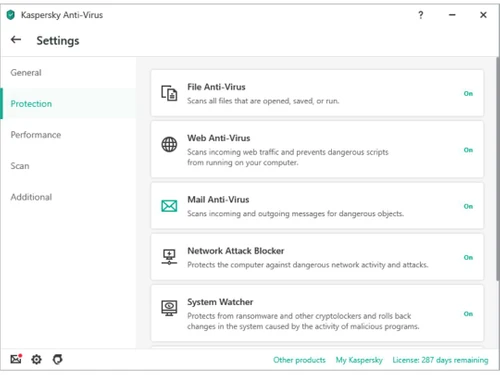 kaspersky total security-settings