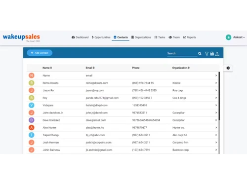 wakeupsales CRM contacts
