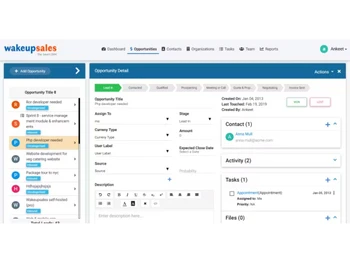 wakeupsales CRM dashboard