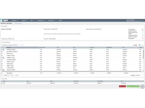APS Payroll review and release process