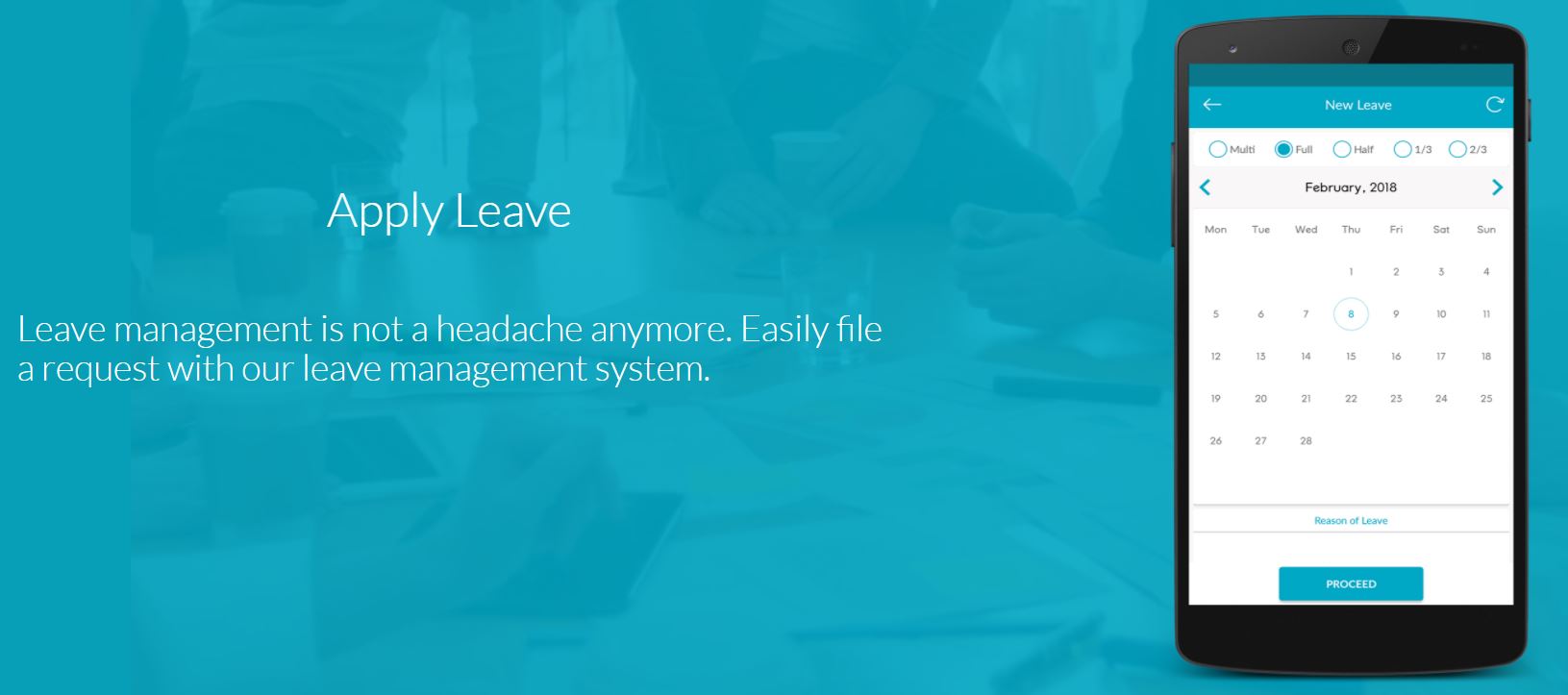 AquaTeams apply leave