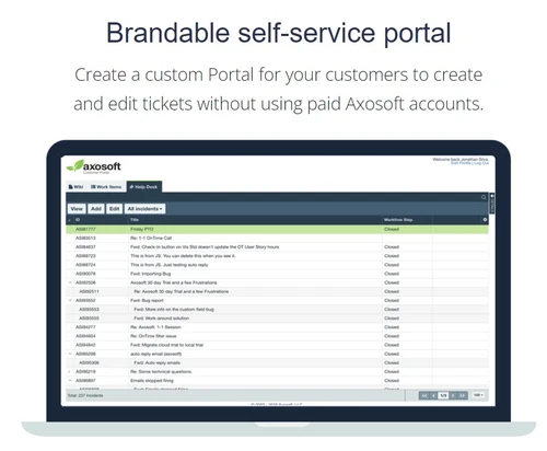 axosoft brandable self service portal