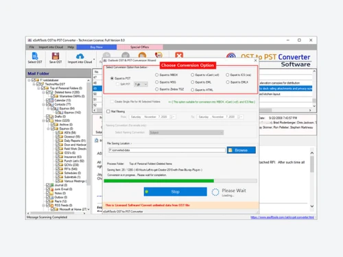 esofttools ost pst converter-folder